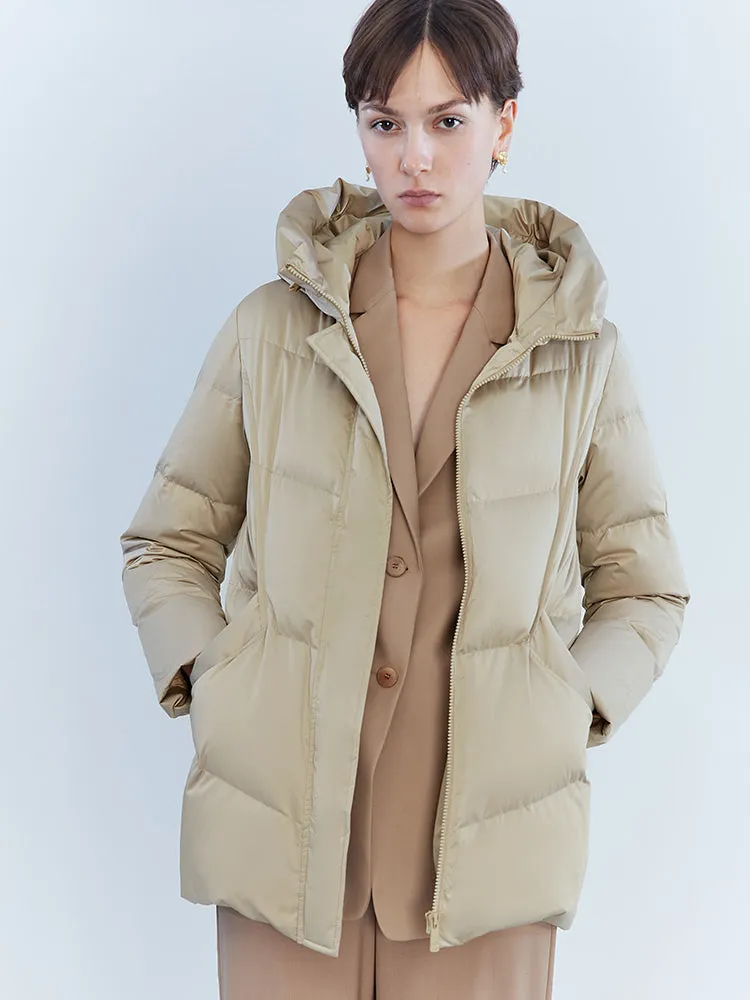 Camel Hooded Goose Down Garment sold by Goelia product image thumbnail 2