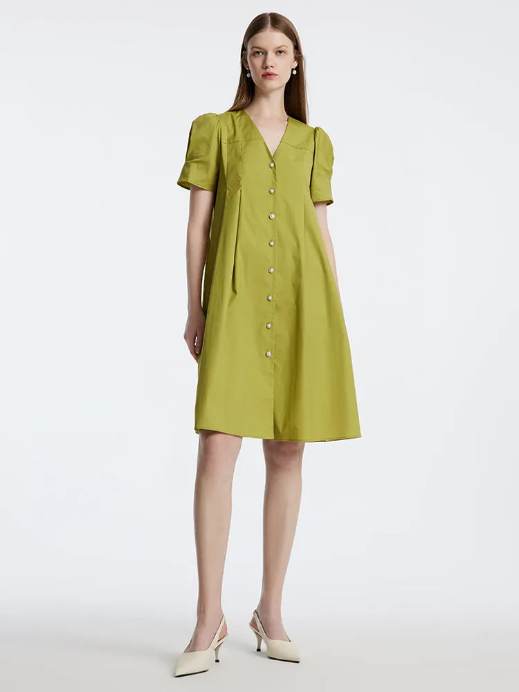 Pleated Small A-line Cotton Dress sold by Goelia product image thumbnail 4