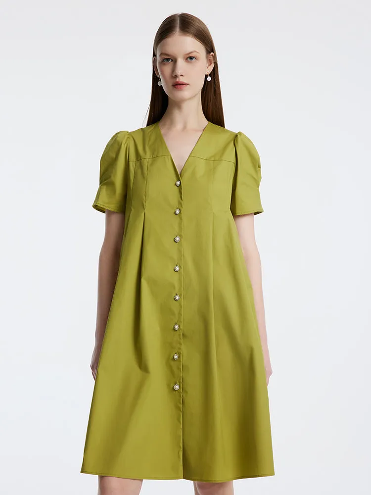 Pleated Small A-line Cotton Dress sold by Goelia product image thumbnail 3