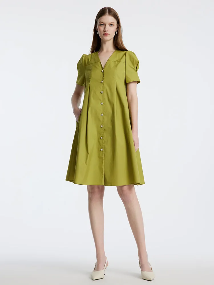 Pleated Small A-line Cotton Dress sold by Goelia product image thumbnail 2