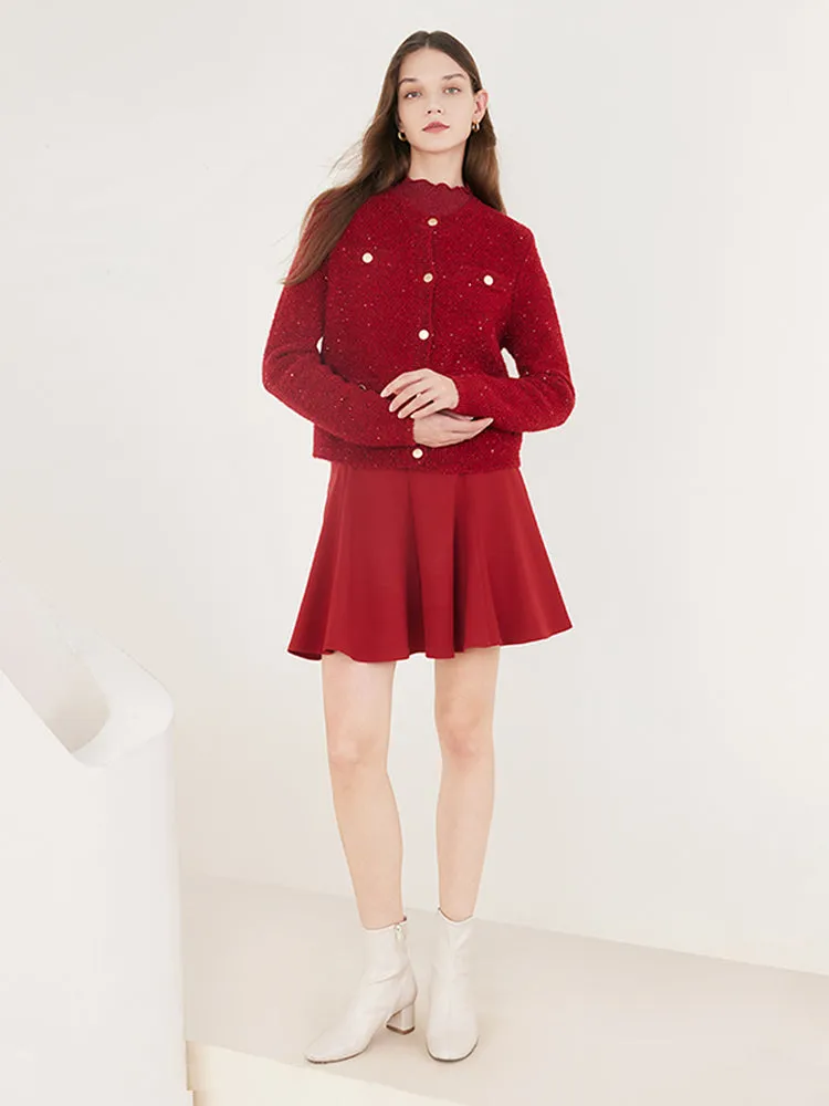 Red Sequins Crop Cardigan sold by Goelia product image thumbnail 3