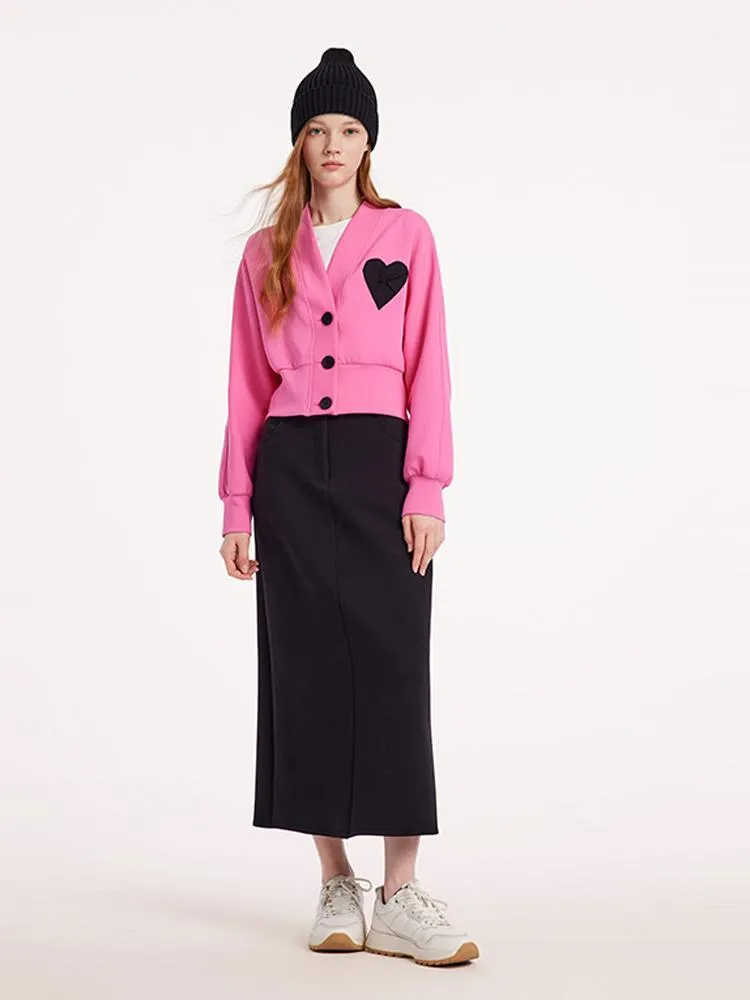 Pink Air Layer Heart Crop Women Jacket sold by Goelia product image thumbnail 2
