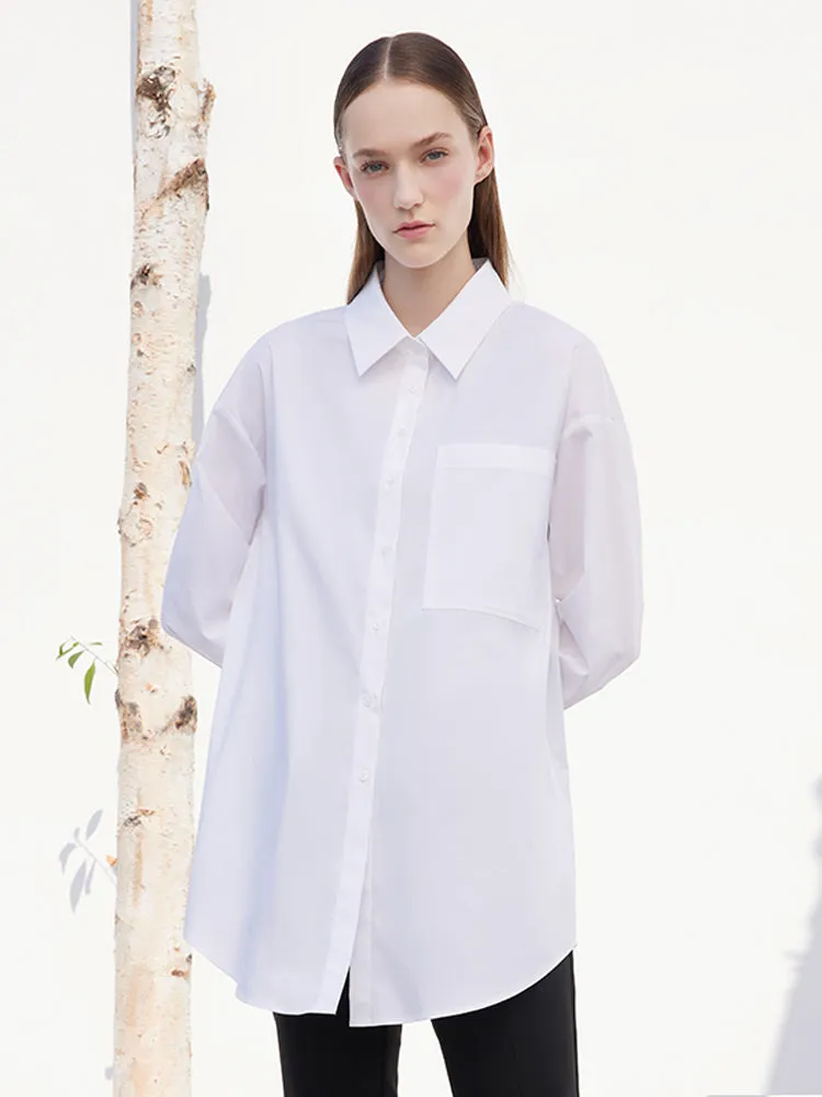 White Oversized Cotton Shirt sold by Goelia product image thumbnail 5