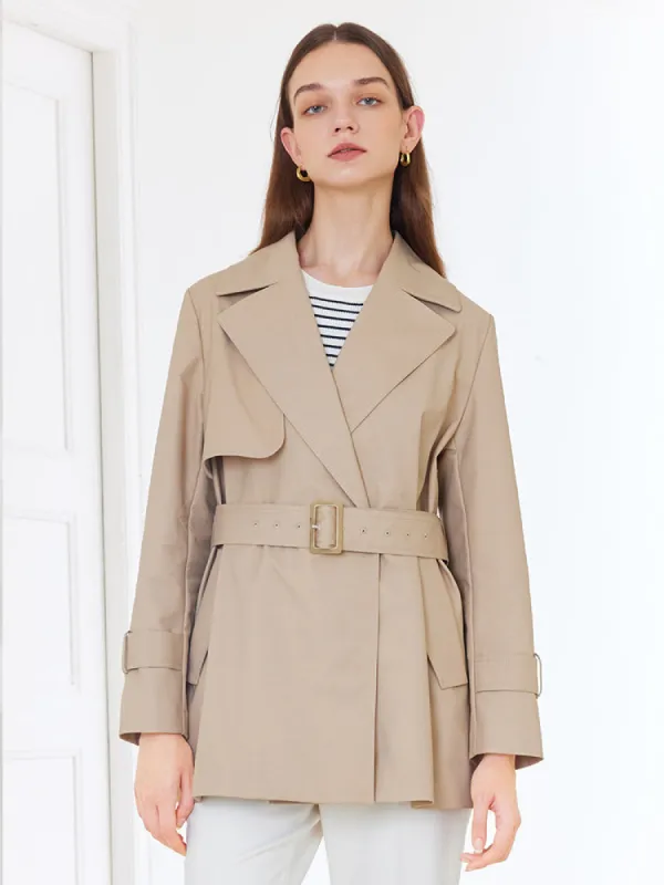 Crop Trench Coat With Belt sold by Goelia