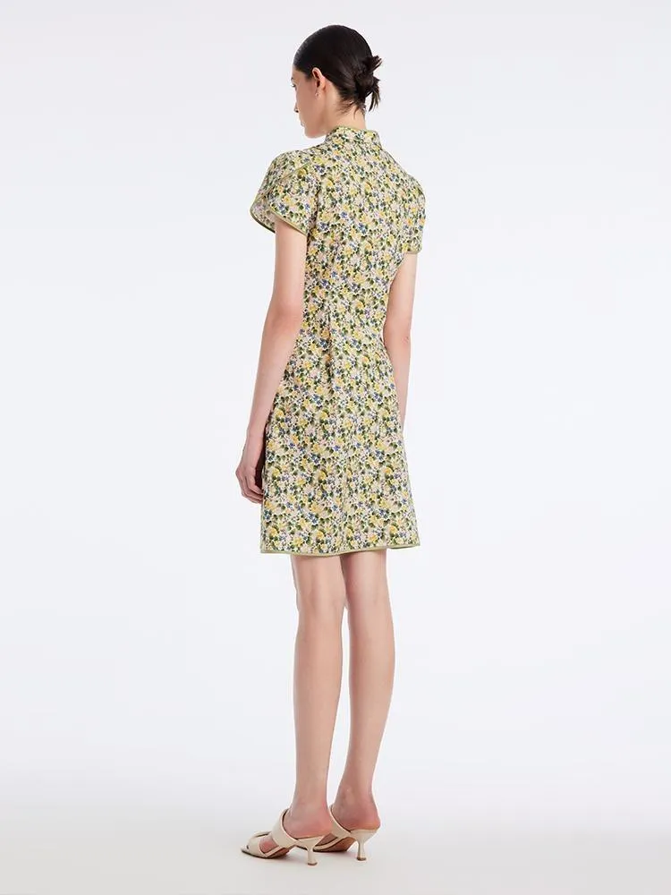 Floral Mandarin Collar Cheongsam Qipao Midi Dress sold by Goelia product image thumbnail 4