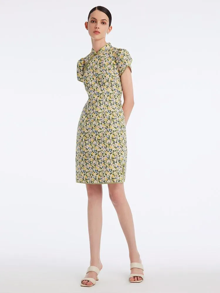 Floral Mandarin Collar Cheongsam Qipao Midi Dress sold by Goelia product image thumbnail 3