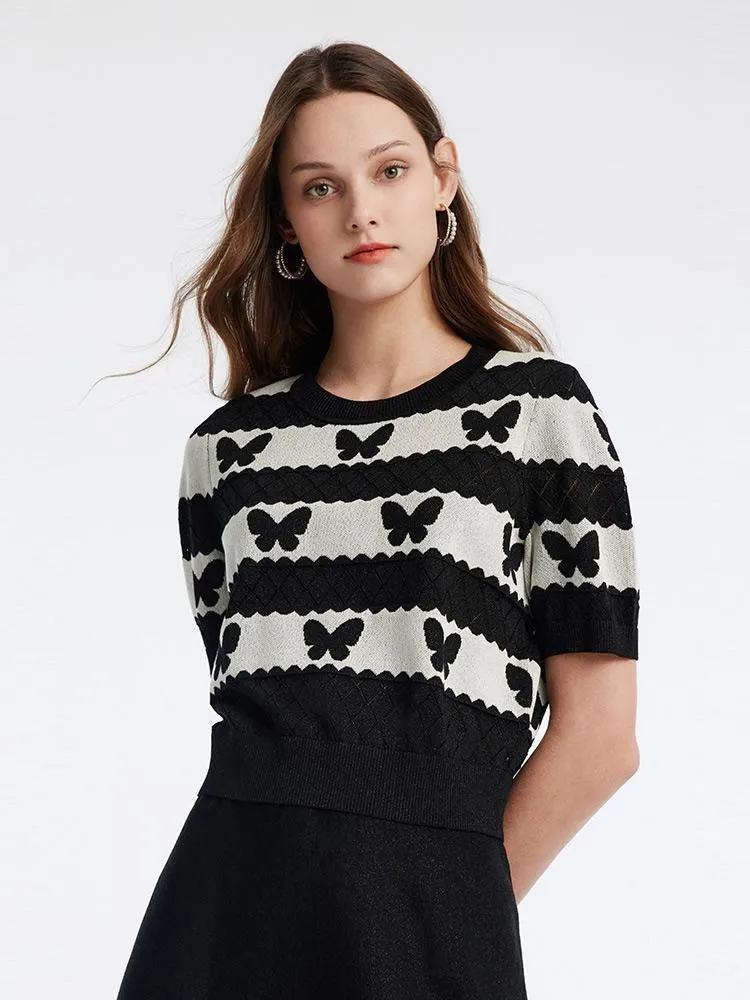 Round Neck Jacquard Knit Top And Women Skirt Two-Piece Set sold by Goelia product image thumbnail 4
