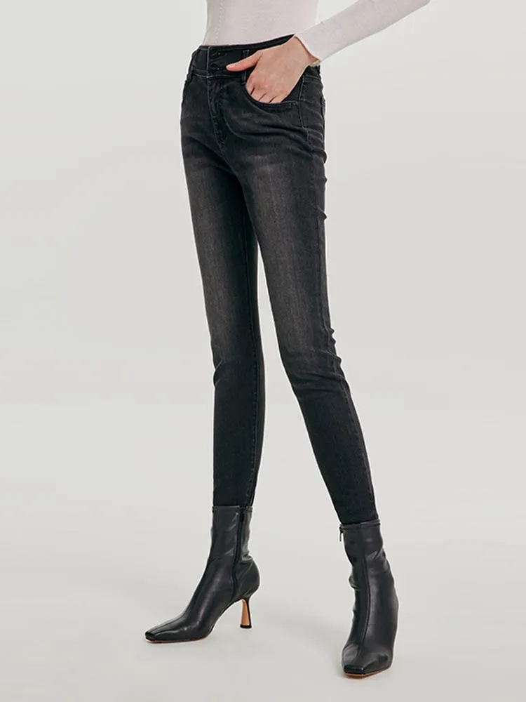 High Waisted Stretch Denim Leggings sold by Goelia product image thumbnail 2
