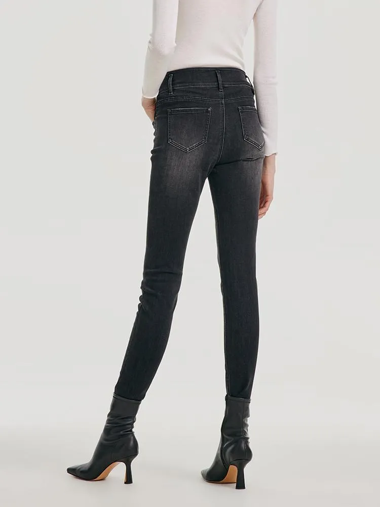 High Waisted Stretch Denim Leggings sold by Goelia product image thumbnail 5