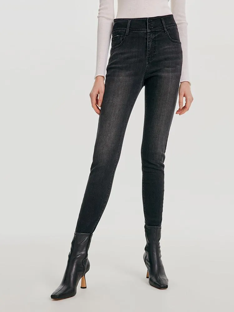 High Waisted Stretch Denim Leggings sold by Goelia product image thumbnail 4
