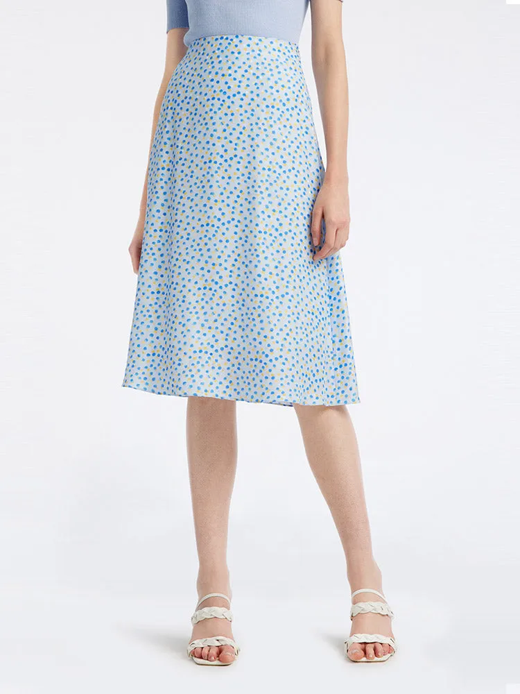 16.5 Momme Silk Polka Dots Midi Skirt sold by Goelia product image thumbnail 5