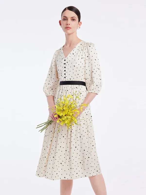 Floral V-Neck Midi Dress sold by Goelia