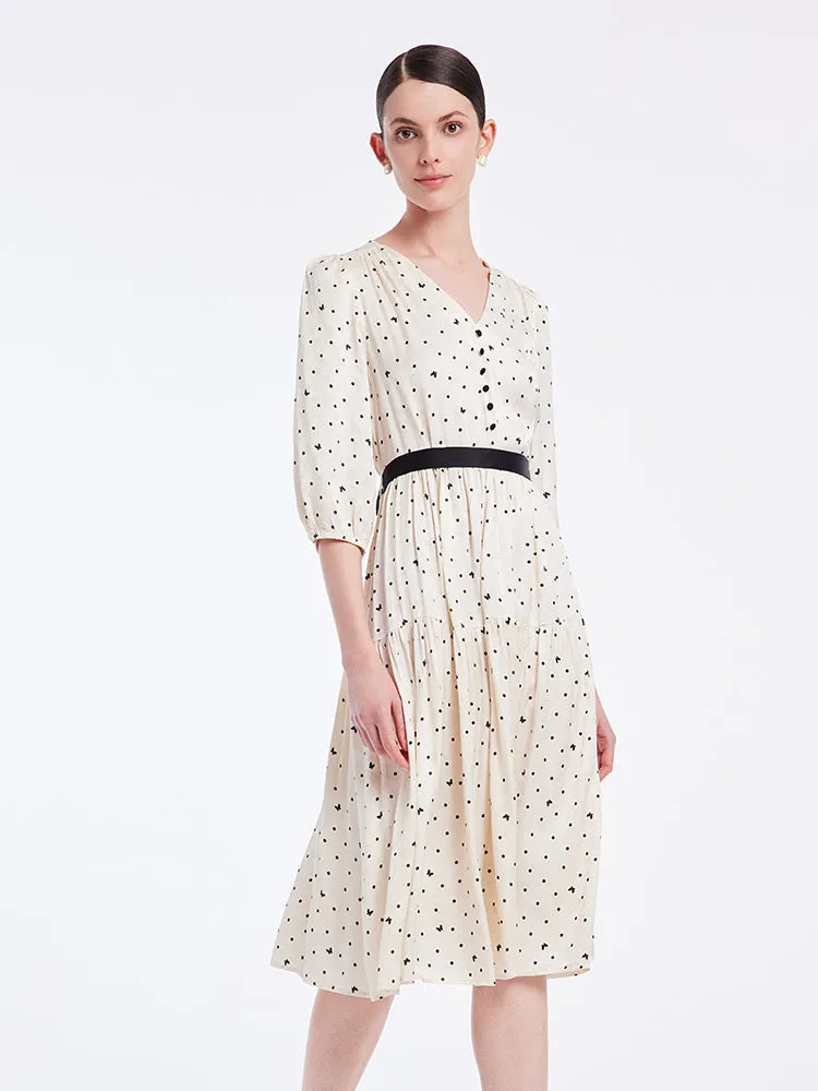 Floral V-Neck Midi Dress sold by Goelia product image thumbnail 3