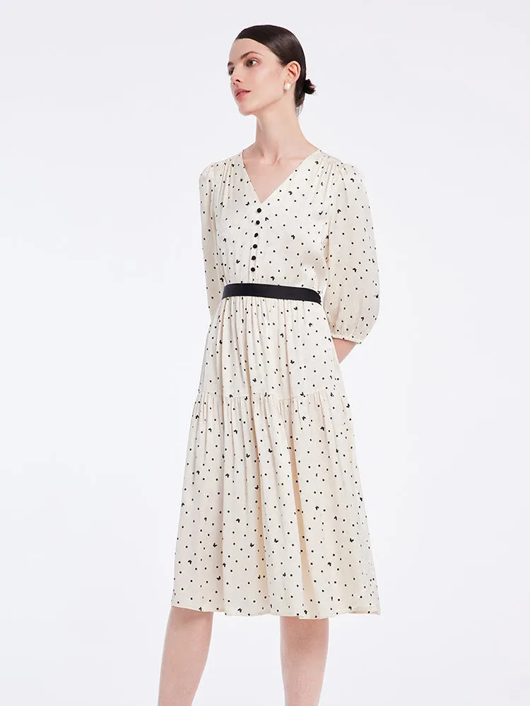 Floral V-Neck Midi Dress sold by Goelia product image thumbnail 5