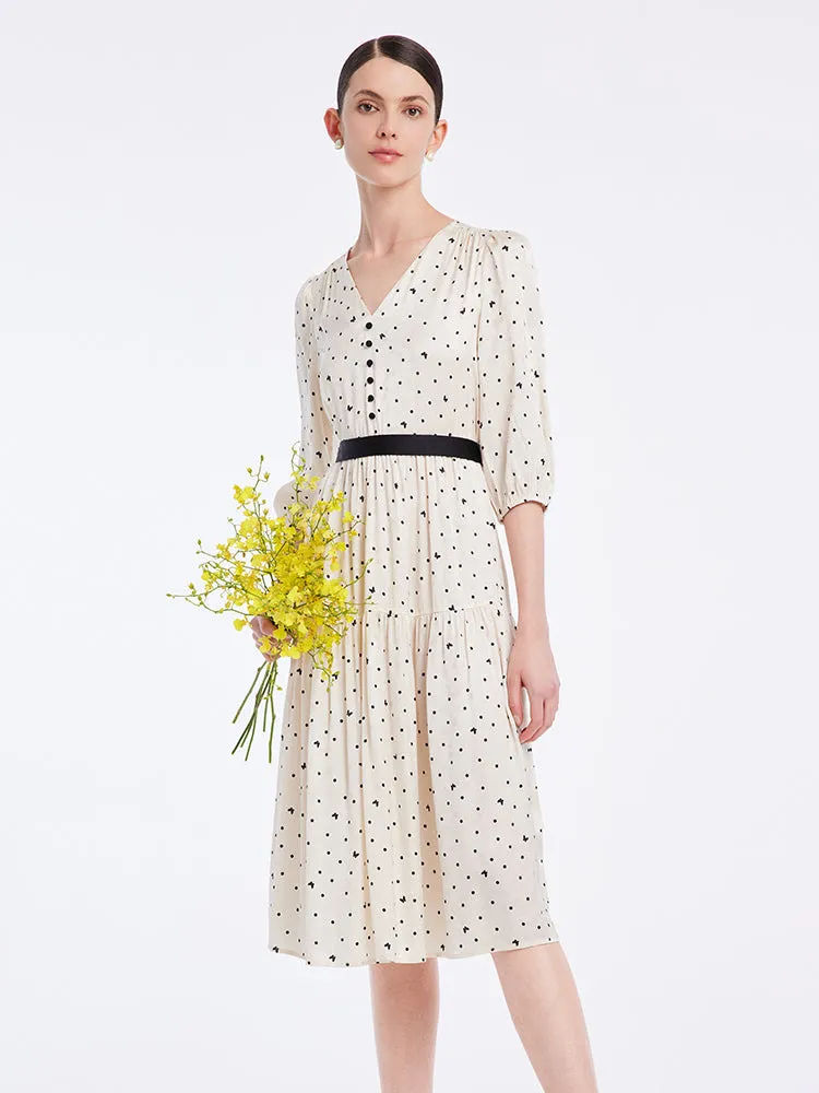 Floral V-Neck Midi Dress sold by Goelia product image thumbnail 4