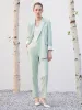Green Worsted Woolen Straight Women Blazer sold by Goelia