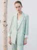 Green Worsted Woolen Straight Women Blazer sold by Goelia