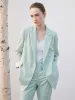 Green Worsted Woolen Straight Women Blazer sold by Goelia