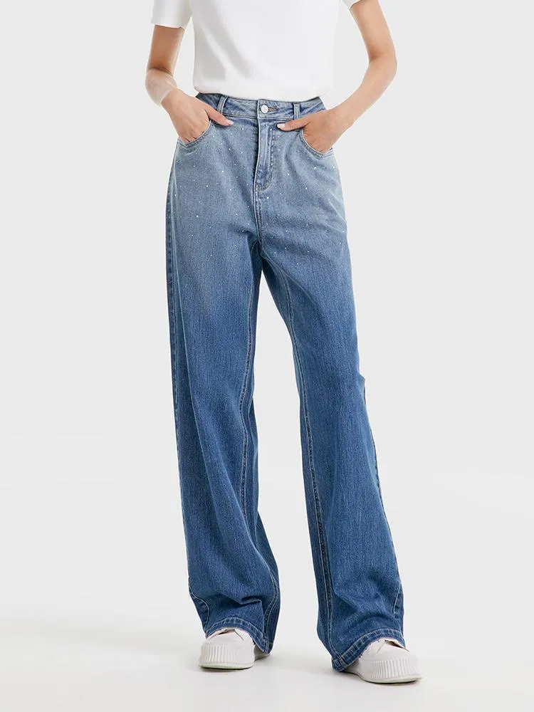 Gradient Acetate Straight Leg Jeans sold by Goelia