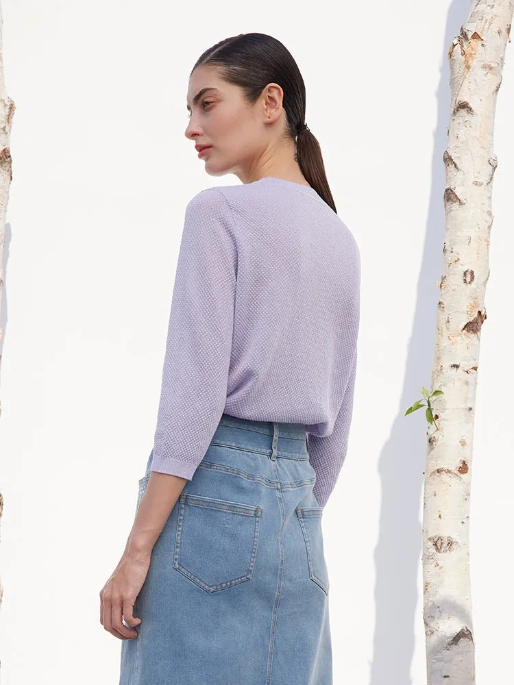 Tencel Mulberry Silk Woolen Knit Top sold by Goelia product image thumbnail 2