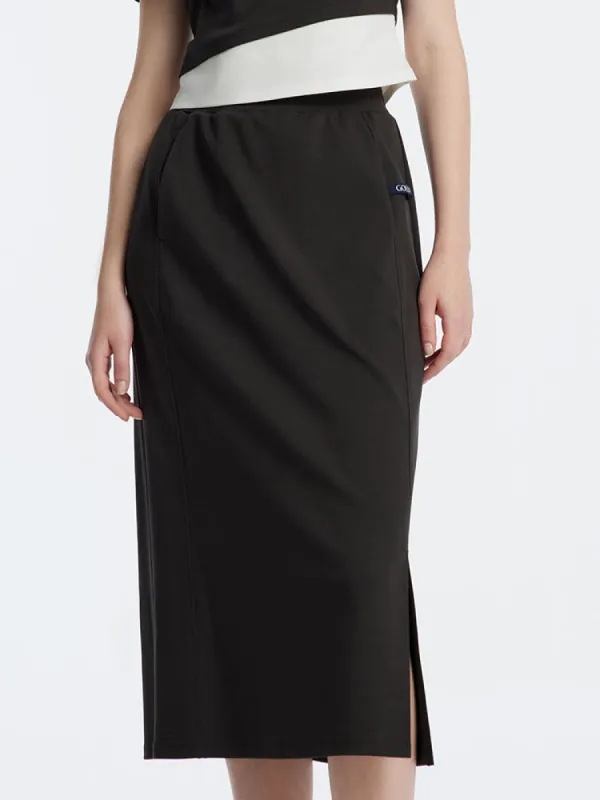 Knitted Side Split Skirt sold by Goelia