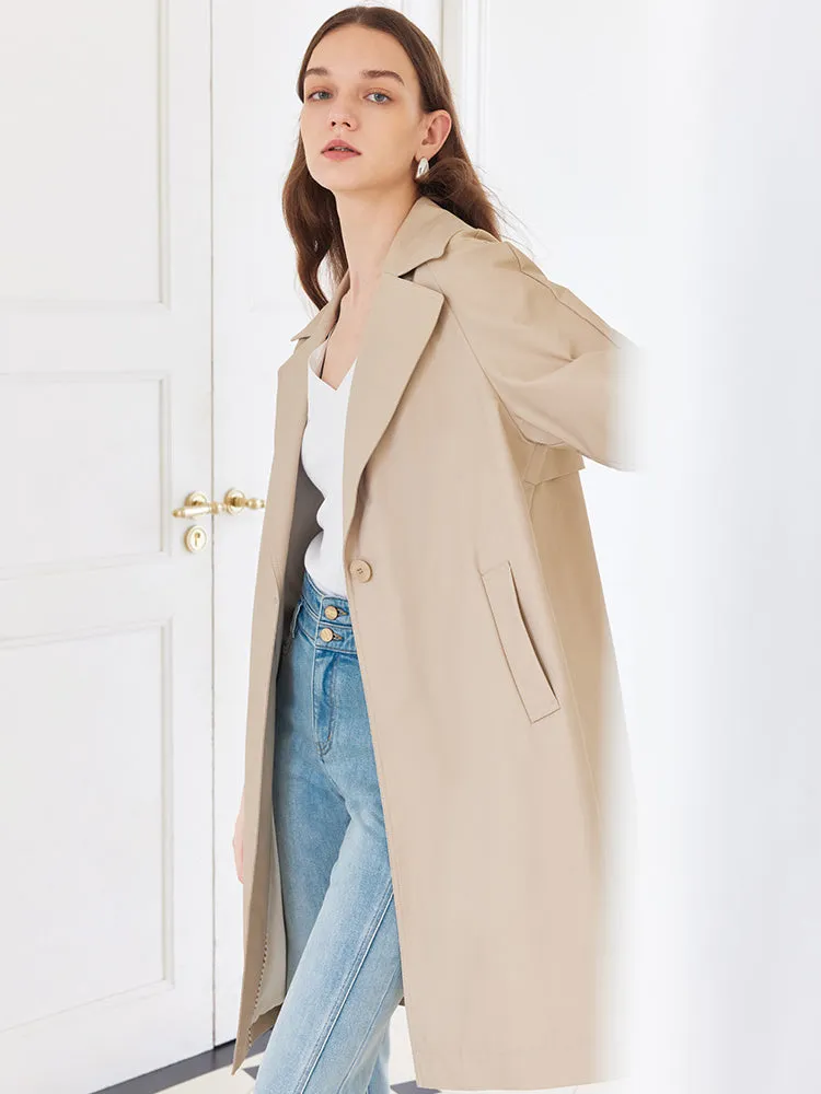 Khaki Striped Women Trench Coat With Belt sold by Goelia product image thumbnail 5