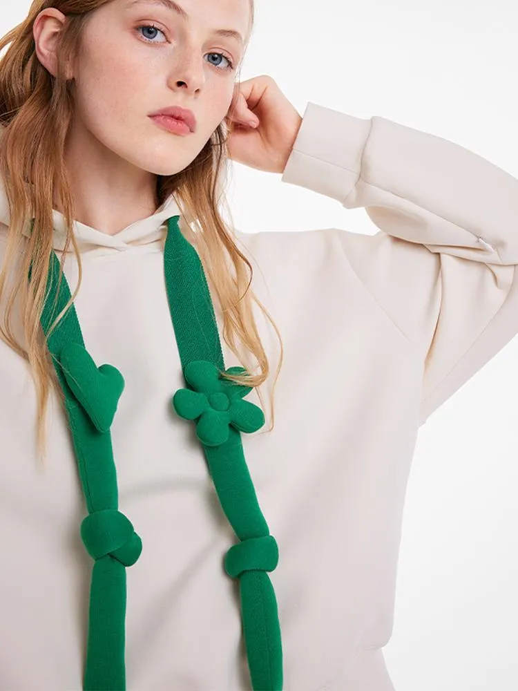 Beige Loose Flower Hoodie sold by Goelia product image thumbnail 5