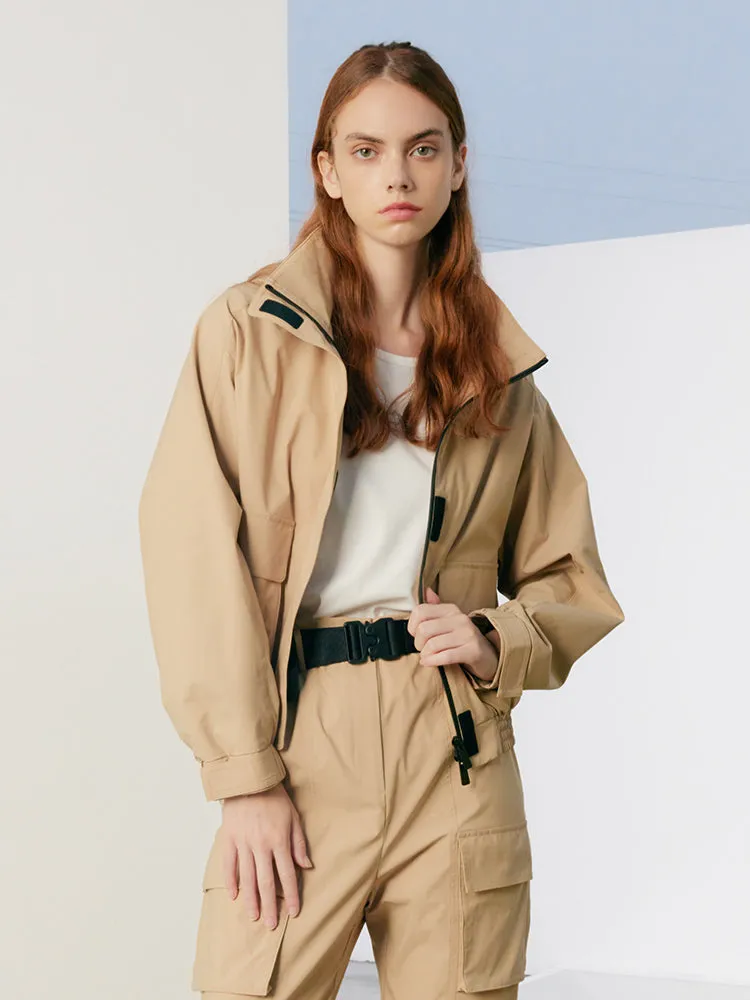 Khaki Hoodie Style Jacket sold by Goelia product image thumbnail 3