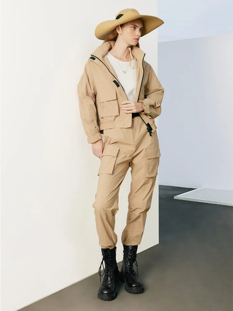 Khaki Hoodie Style Jacket sold by Goelia product image thumbnail 4