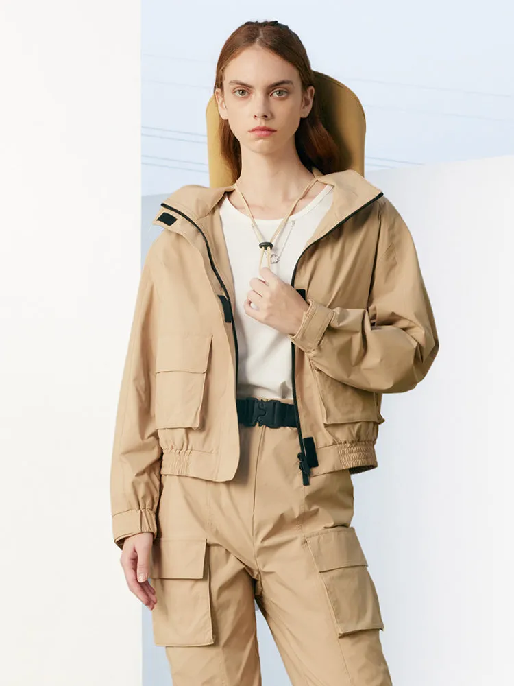 Khaki Hoodie Style Jacket sold by Goelia product image thumbnail 5