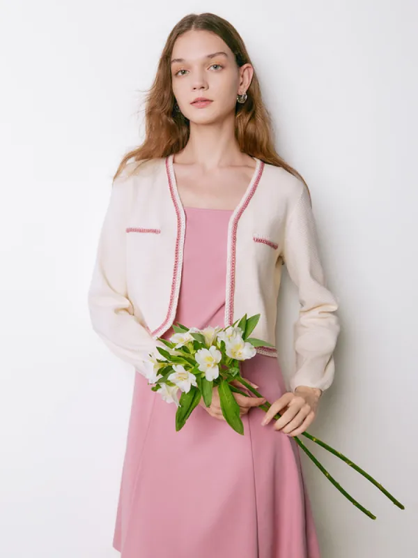 Off White Crop Cardigan sold by Goelia