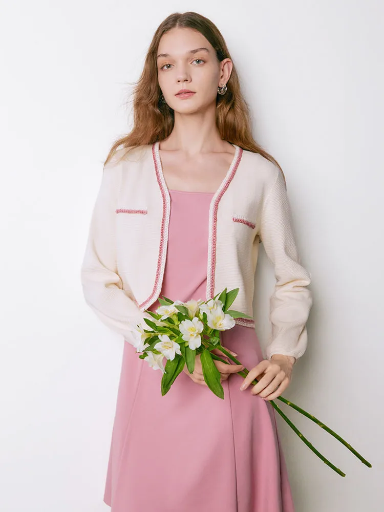 Off White Crop Cardigan sold by Goelia