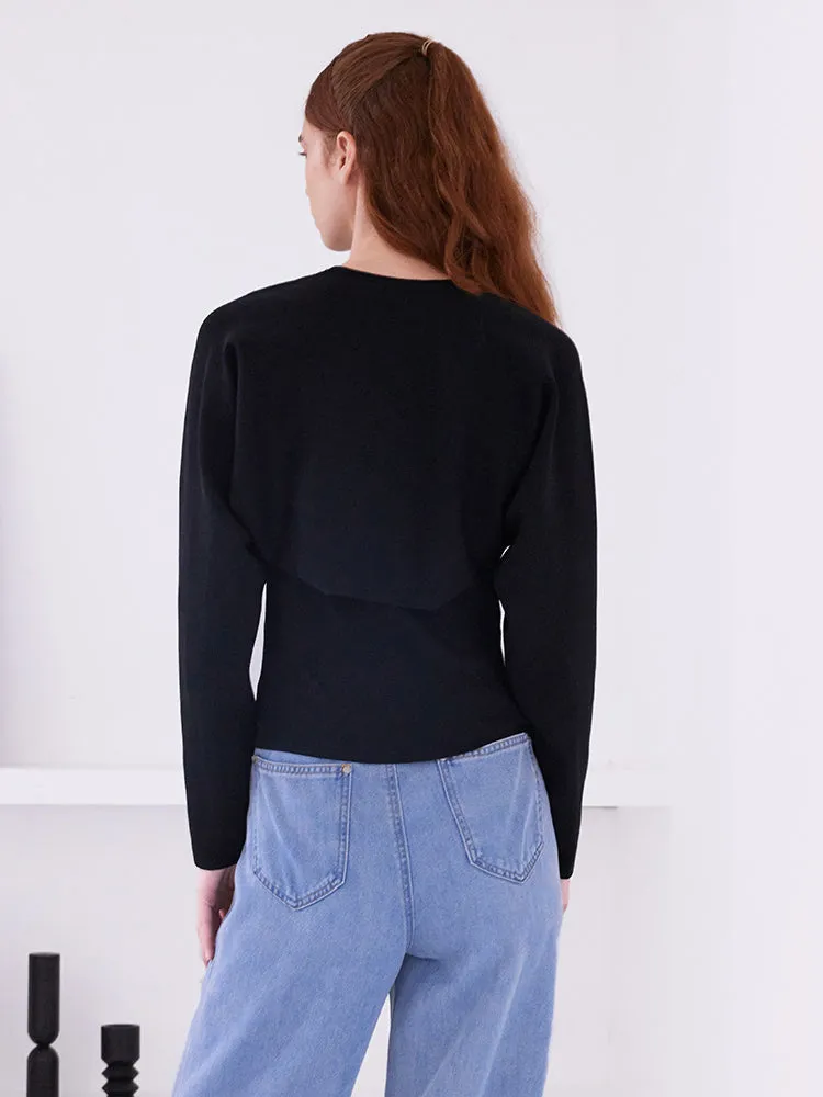 Black Stylish Vest And Women Cardigan Two-Piece Set sold by Goelia product image thumbnail 3