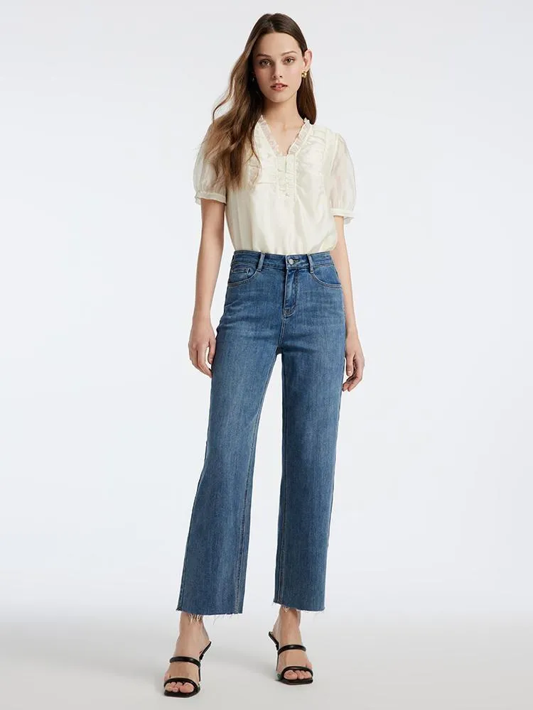 Straight-legged Ankle Length Jeans sold by Goelia product image thumbnail 3