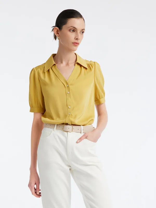 22 Momme Stretch Silk Woven Women Shirt sold by Goelia