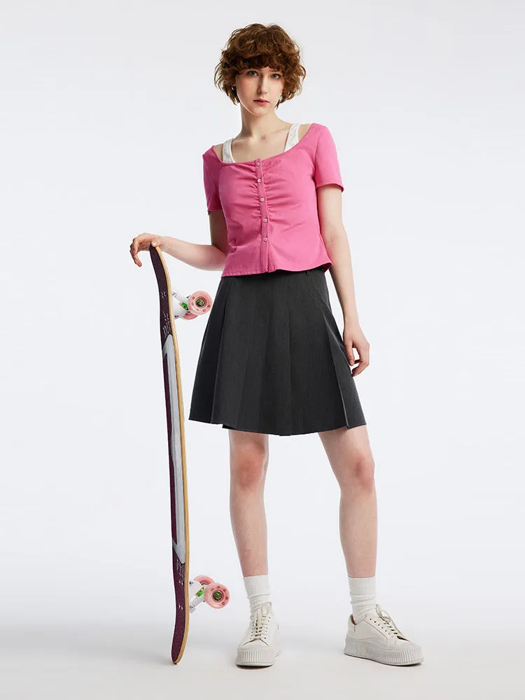 Fake Two-Piece Crop T-shirt sold by Goelia product image thumbnail 2