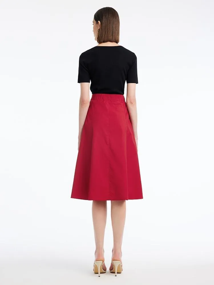 Red High Waist A-Line Skirt sold by Goelia product image thumbnail 4