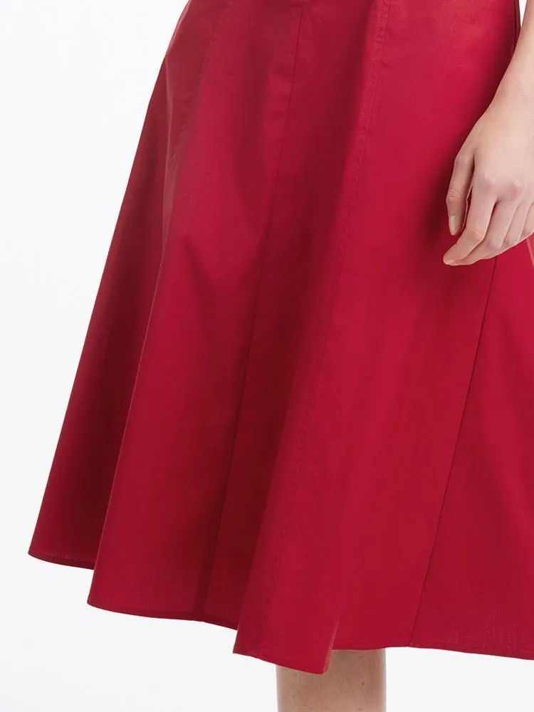 Red High Waist A-Line Skirt sold by Goelia product image thumbnail 5