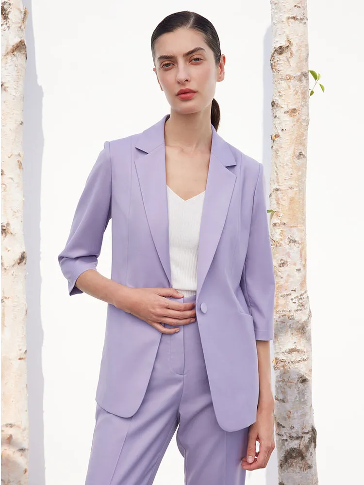 Purple Worsted Woolen Blazer sold by Goelia product image thumbnail 4