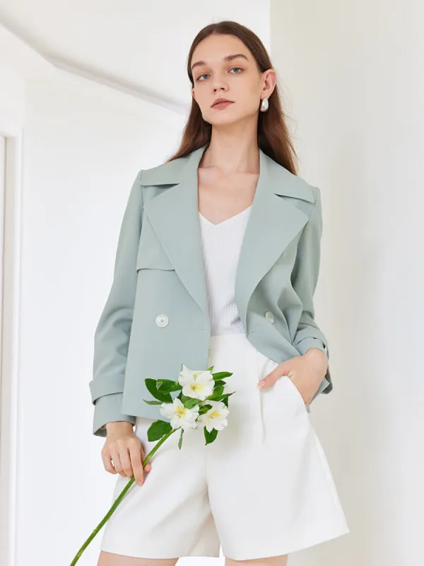 Green Crop Trench Coat sold by Goelia