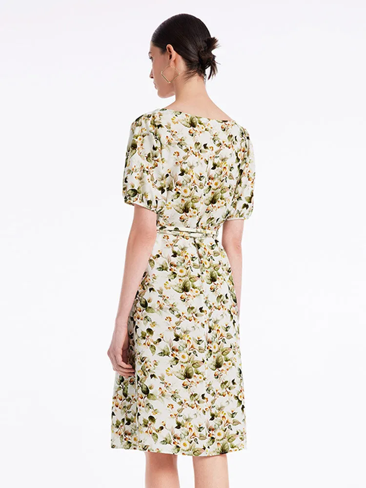 Floral Gathered Waist Mini Dress sold by Goelia product image thumbnail 4
