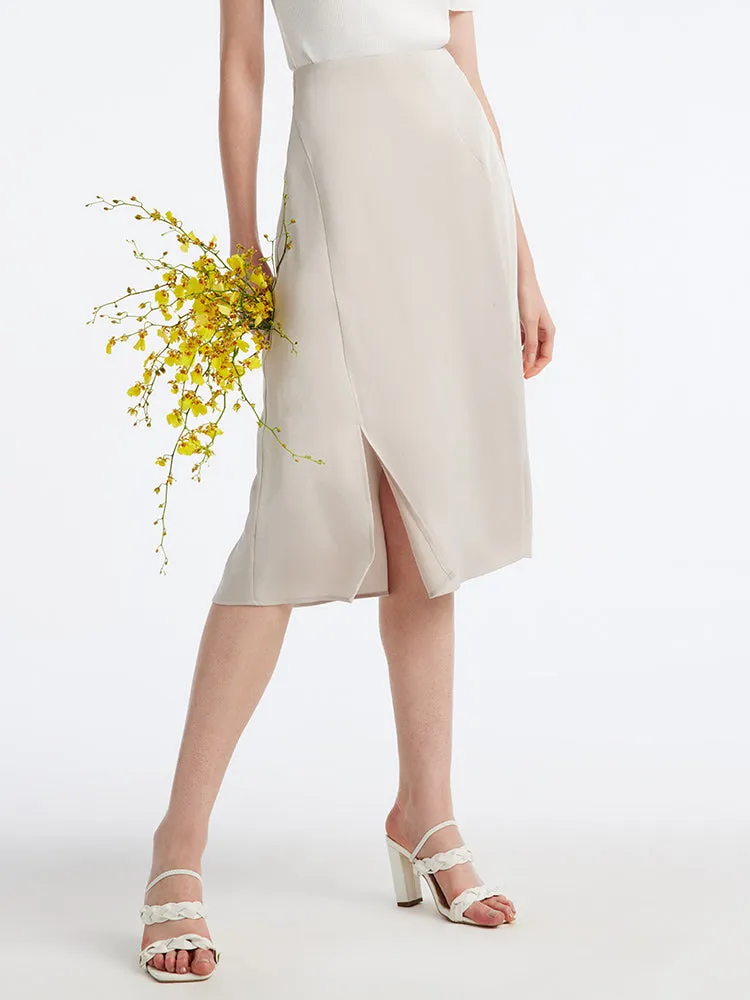Acetate Side Split Women Skirt sold by Goelia