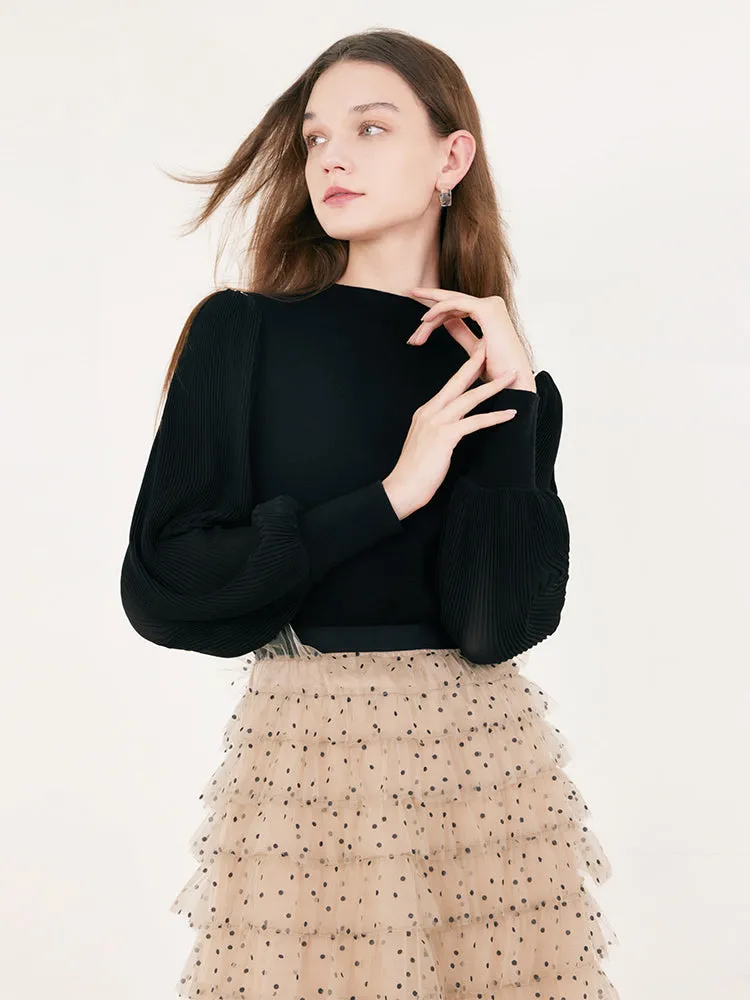 Boat Neck Patchwork Women Sweater sold by Goelia