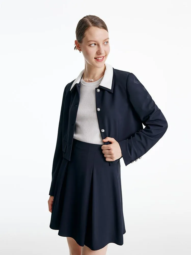 Dark Navy Women Jacket And Skirt Two-piece Suit sold by Goelia product image thumbnail 4