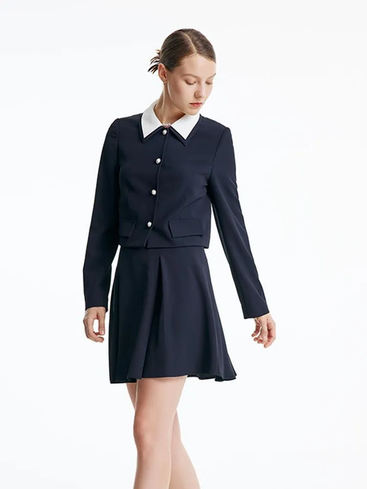 Dark Navy Women Jacket And Skirt Two-piece Suit sold by Goelia product image thumbnail 2