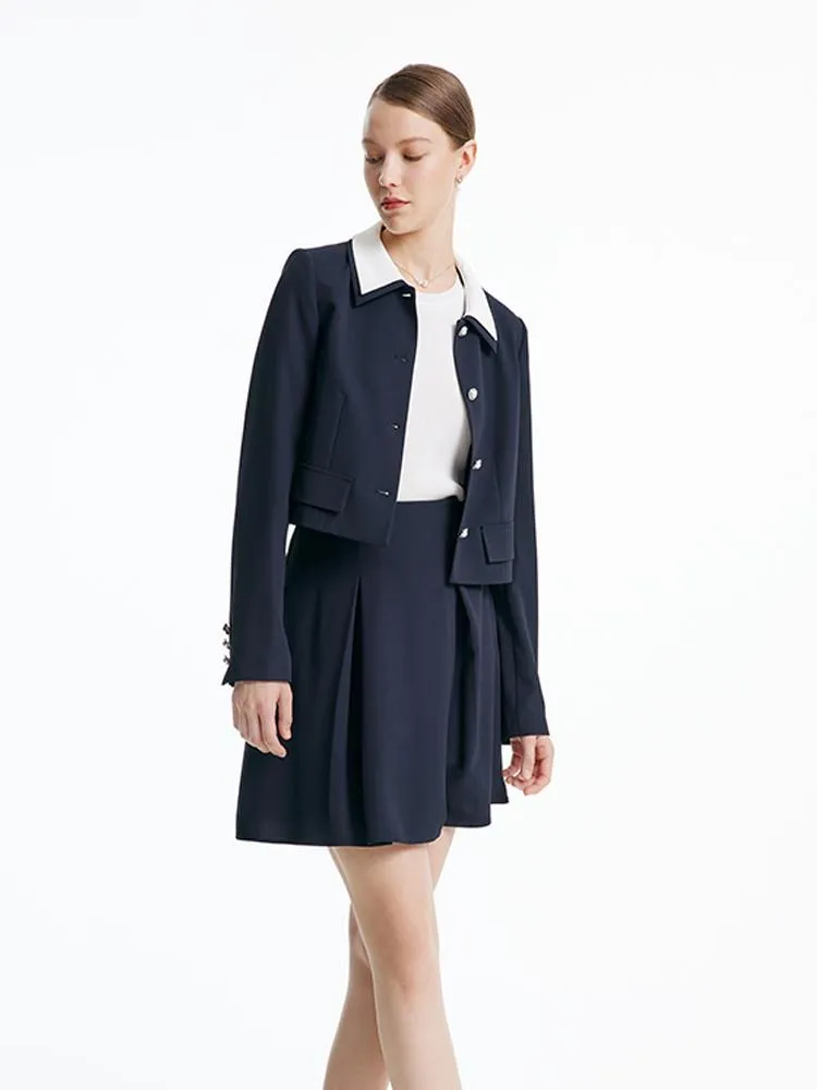 Dark Navy Women Jacket And Skirt Two-piece Suit sold by Goelia product image thumbnail 3