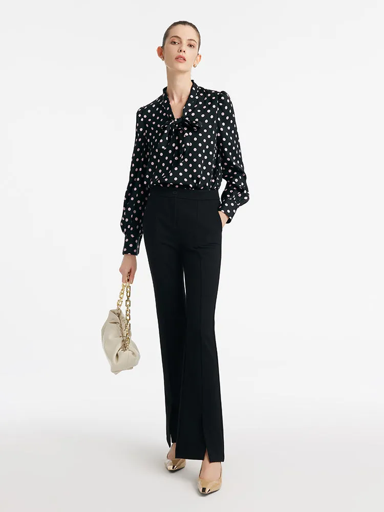 22 Momme Mulberry Silk Polka Dots Printed Women Shirt With Flaps sold by Goelia product image thumbnail 2