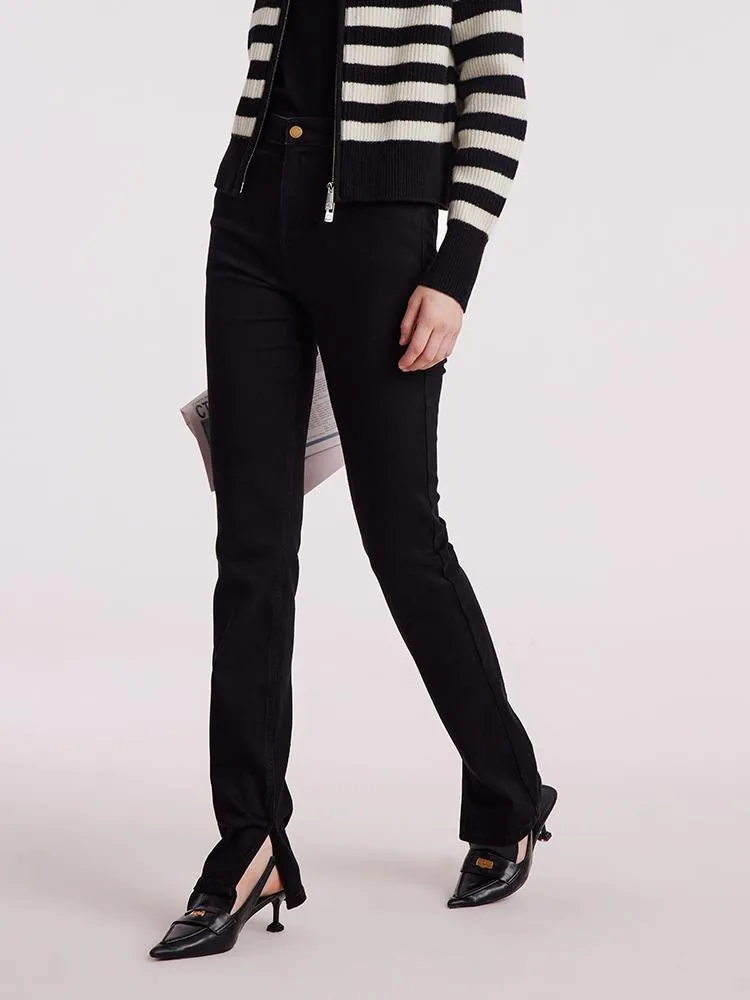 Black Denim Slit Jeans sold by Goelia product image thumbnail 2