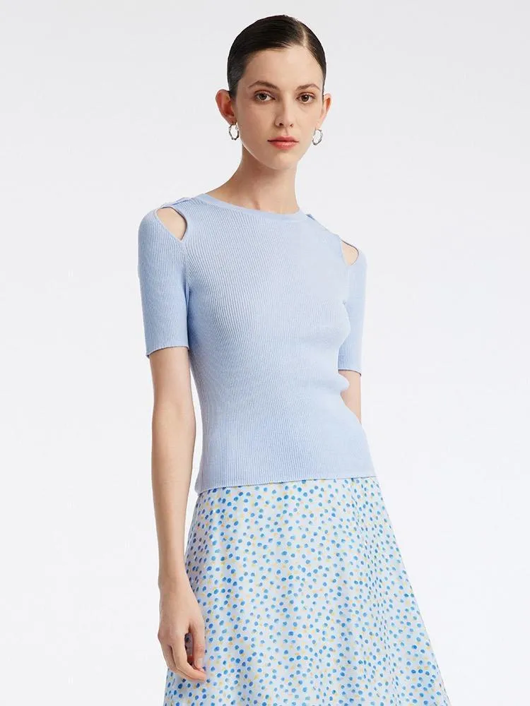 Tencel Mulberry Silk Woolen Knit Top sold by Goelia product image thumbnail 4