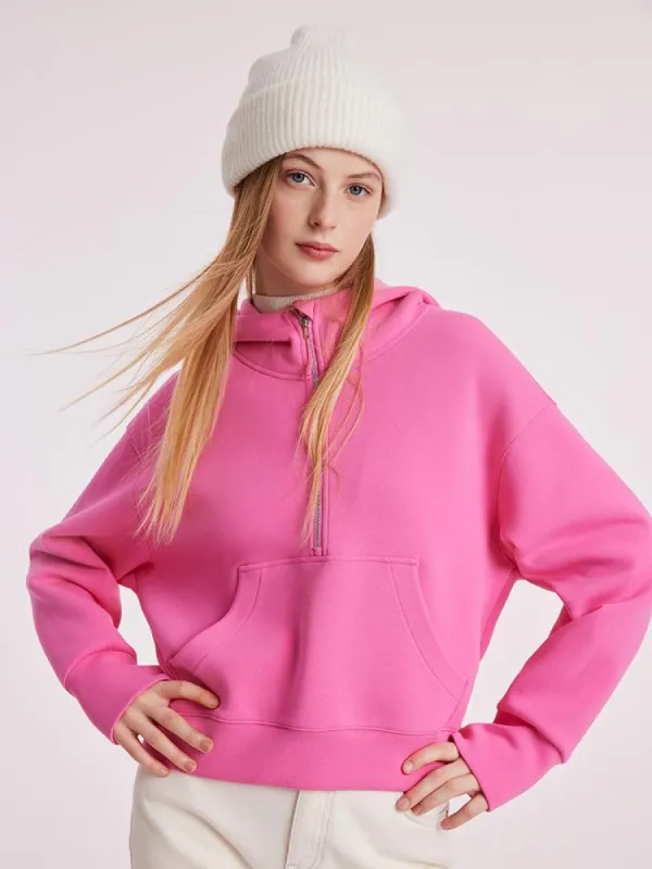 Air Layer Hoodie With Zippered Collar sold by Goelia